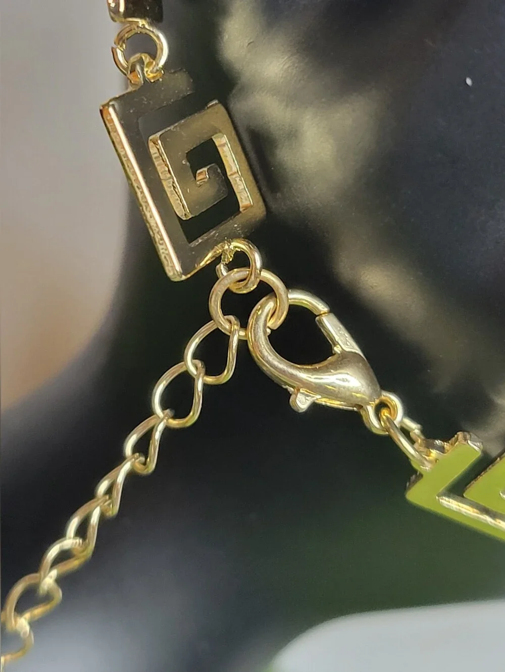 Gold Plated Adjustable Greek Key Design Bracelet, New - Picture 3 of 4